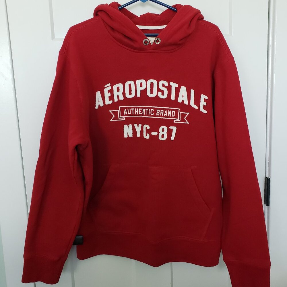 Men's Retro Aeropostale Hooded Sweatshirt Large